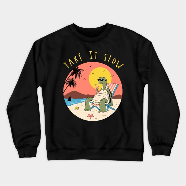 Take It Slow Crewneck Sweatshirt by Vincent Trinidad Art